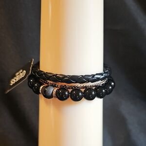 Guess Black and Gold Trio Bracelet Set